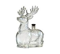 Carafe à Spiritueux - Carafe Verrerie Ludique 120 ml au Cerf | À Whisky En Verre Porte-Liqueur - Idée Cadeau pour Noël Anniversaire Décoration Maison Bar Bureau Vodka Brandy Vin Tequila