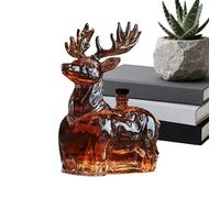 Carafe à Spiritueux - Récipient en Verre en Forme de Cerf de 12 cl,Porte-Carafe pour Whisky et Alcools - pour Homme Papa Ami Fêtes Anniversaire Noël Bar Dégustation Vodka Brandy Tequila