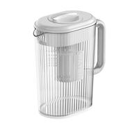 Carafe à thé glacé, carafe à thé glacé, carafe à eau incassable de 2 litres avec couvercle, carafe d'eau froide/chaude, récipients avec poignée, compartiment de filtre intégré, résistant