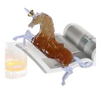 Carafe à vin décorative, bouteille en verre en forme de cheval, récipient de rangement pour spiritueux avec système de base stable, construction en épais, design élégant pour présentation