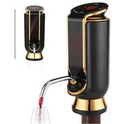 Carafe À Vin Électrique Et Distributeur de Liqueur Intelligent, Carafe Automatique Rechargeable, Aération Instantanée, Affichage Led, Dosage Réglable, pour la Plupart Des Bouteilles, Amateurs d black