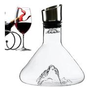 Carafe à vin en verre - Design incurvé élégant, large base d'aération, corps en verre transparent, bec verseur lisse | Dîners Dégustations Service à Table Accueil Bar Service Rouge Blanc Boissons Prés