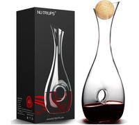 Carafe à vin soufflée à la main - DOK - 1,2 L - Sans plomb - Ensemble de décanteurs - Fond en forme de beignet