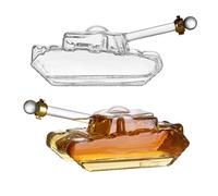 Carafe à Whisky,1000ML Tank Decanter,Whisky Tonneau en Verre Premium,Carafe à Whisky en Forme de Char pour Scotch,Vodka,Rhum et Boisson d'alcool,Cadeau pour Petit Ami Mari Père