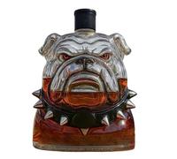 Carafe à Whisky,300ml Décanteur en Verre Transparent Style Bulldog - Distributeur d'Alcool Décoratif pour Brandy et Vodka