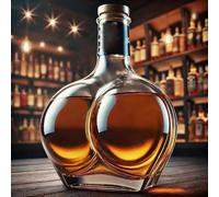 Carafe à Whisky Amusante de 300 ML, Carafe à vin en Verre soufflé à la Main, Bouteille d'alcool créative en Forme de pêche, pour la décoration de la Maison, du Bar, des fêtes et des Hommes Bottle-D