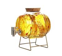 Carafe à Whisky avec Support 5000ML,Whisky Tonneau en Verre Premium avec Robinet,Distributeur de Tonneaux pour Scotch,Vodka,Rhum et Boisson d'alcool,Cadeau pour Petit Ami Mari Père