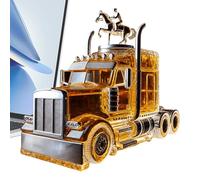 Carafe à whisky, bec verseur demi-camion - 375 ml - Décanteur avec bouchon intéressant pour spiritueux, bière, champagne, bar à la maison, fêtes, mariages, anniversaires