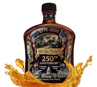 Carafe à whisky - Bouteille de Whisky | Décanteur en verre - Présentation commémorative de la 250e édition de notre peuple avec design couronne, parfait pour la décoration des étagères de bar et pour