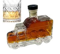 Carafe à whisky - Bouteille en verre classique de 375 ml pour voiture, bec verseur | Récipient à liqueur avec bouchon, coffret cadeau pour maison, bar, fête, centre de table