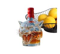 Carafe À Whisky | Bouteille en Verre Décanteur pour Whisky et Alcool,Accessoire De Bar Récipient De Boisson Avec Profil Décoratif Tête De Tigre Pour Vin Bourbon Brandy Vodka Cognac Tequila
