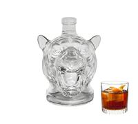 Carafe À Whisky,Bouteille en Verre pour Décantation de Whisky et Spiritueux - Verrerie à Boire avec Profil Animal de Tigre Décor pour Espace Homme pour Homme Papa Père Petit Ami et Lui