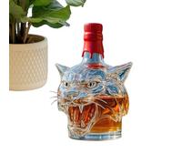 Carafe à Whisky - Carafe en Verre pour Liquor - Accessoire De Bar Récipient De Boisson Avec Profil Décoratif Tête De Tigre Pour Vin Bourbon Brandy Vodka Cognac Tequila