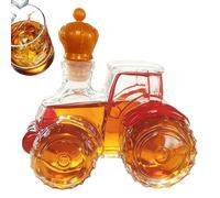 Carafe à whisky en forme de tracteur - Bouteille de liqueur 300 ml en verre, design créatif 3D pour Whisky Vodka Bourbon Brandy, sculpture décorative pour bar, maison, bureau, lisse haute
