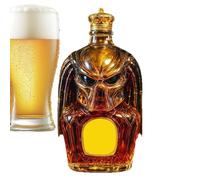 Carafe à whisky en sans plomb avec bouchon hermétique - Carafe à décanter de 300 ml pour alcool - Bouteille en verre robuste de style tonneau - Élégant distributeur de Bourbon Brandy