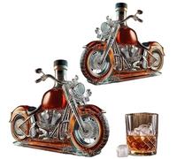 Carafe à Whisky En Verre Motif Moto - Bouteille De Whisky Et De Vin En Forme De Moto 3d - Bouteille Amusante Pour Whisky, Champagne, Vodka, Cuisine, Restaurant, Commerce, Moto. (2PCS)