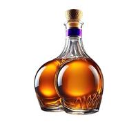 Carafe à whisky en verre - Récipient à whisky réaliste - Ensemble de carafe à décanter pour saké, thé glacé, tequila, vodka, vin rouge, jus, rhum