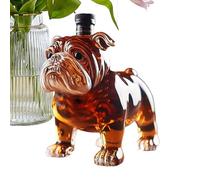 Carafe à whisky en verre transparent avec motif bouledogue - Bouteille de whisky amusante W-hiskey B-ottle, bouteille de whisky en forme de chien pour homme, papa, petit ami, famille, vacances