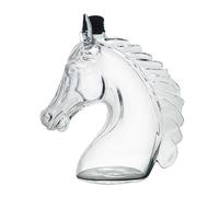 Carafe à whisky en verre transparent en forme de tête de cheval avec bouchon - Distributeur de vin unique - Cadeau pour homme, papa, décoration de bar pour fêtes, fête des pères, Saint-Valentin