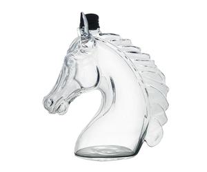 Carafe à whisky en verre transparent en forme de tête de cheval avec bouchon - Distributeur de vin unique - Cadeau pour homme, papa, décoration de bar pour fêtes, fête des pères, Saint-Valentin