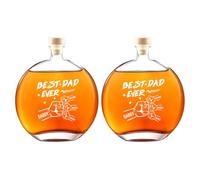 Carafe à whisky personnalisée avec inscription « Best Dad Ever » - Bouteille de liqueur vide pour bourbon, vodka, brandy, cadeaux pour papa, grand-père de la part des enfants pour les anniversaires