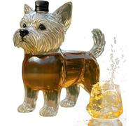 Carafe à whisky pour chien - Bouteille de liqueur en verre unique en forme d'animal avec bouchon | Distributeur de vin élégant pour bourbon, scotch, brandy | Décoration de bar créative et cadeau