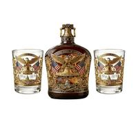 Carafe à whisky unique avec verres, bouteille d ' alcool commémorative du 250e anniversaire de l ' Amérique pour les passionnés d ' histoire Carafe à whisky avec verres