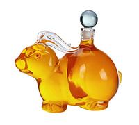 Carafe, Carafe à whisky en forme de lapin, distributeur liqueur d'animal du zodiaque, carafe verre, accessoires bar domicile for boissons alcoolisées, vin et rhum(500ml/16.9oz)