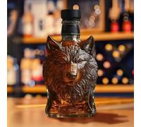 Carafe, Carafe à whisky en verre motif animaux, bouteille de amusante, magnifiques statues d'animaux gravé, accessoires bar élégants for la maison(Wolf 2)