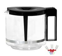 Carafe compatible avec les cafetières Moccamaster KBG (89830), compatible avec les carafes de rechange Moccamaster, 10 tasses/1,25 l/1,25 l, cafetière avec anneau en métal, comprend une brosse de