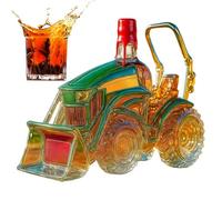 Carafe de tracteur - Bouteille de vin 3D, carafe à whisky et set de verres | Décoration de stockage en verre pour hommes et femmes - Bar - Armoire familiale - Amateurs de whisky, anniversaire, coffret