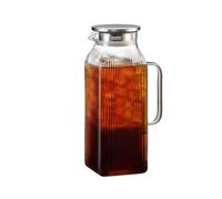 Carafe d'Eau en Verre | 2L Grande cruche transparente thermique épaissie avec couvercle,Carafe à eau récipient | Pour la maison, cuisine, boissons, fêtes d'été,