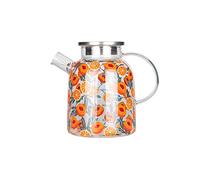 Carafe d'eau Joli pichet de verre avec une ligne de graduation de précision haute température résistant à la température High Borosilicate Verre Cafare avec couvercle en acier inoxydable Pichet