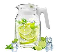 Carafe eau en Verre 1,8L avec Filtre, Grande Capacité pour Boissons Estivales, Verre Haute Qualité sans BPA, Bec Anti-Goutte, Poignée Ergonomique, Idéale pour Thé aux Fruits, Limonade