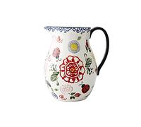 Carafe Eau Pichet en céramique peint à la main avec poignée anti-échappement Théière à grande capacité cruche haute capacité for le jus, le lait, les boissons froides ou chaudes Pichet à Thé Glacé ( C