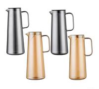 Carafe élégante en verre borosilicate avec couvercle pour servir des boissons dans n'importe quel environnement, passe au lave-vaisselle et facile à nettoyer (D)