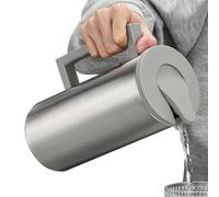 Carafe en acier inoxydable - Carafe avec couvercle et grande capacité en acier inoxydable - Récipient avec poignée antidérapante pour boissons froides et chaudes comme la bière, le café ou