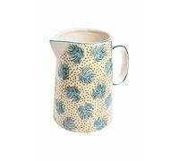 Carafe en céramique, vase, pichet Boho Chic bleu, 17,5 x 13 x 18 cm, 1500 ml