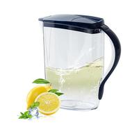 Carafe en plastique avec couvercle, cruche à eau 2L avec récipient d'eau pour le réfrigérateur avec couvercle et ligne d'échelle précise pour faire des thés et des jus