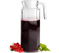Carafe en verre 1,1L avec couvercle Carafe Pichet de jus de fruits Pichet de lait Pichet d'eau