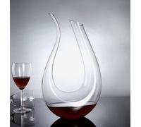 Carafe en verre 1,5L | vin | cristal | accessoires pour whisky | carafe de luxe | fait main | accessoires pour le vin | carafe | en forme de U | décanter le verre | carafes à vin | décanté |