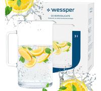 Carafe en verre 3L borosilicate - Pichet en verre résistant à la chaleur pour...