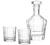 Ensemble De Whisky Leonardo 3 Pièces Verres Carafe Whisky Relief - Neuf