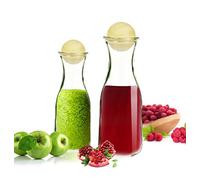 Carafe en verre avec bouchon en bois - Carafe à vin - Carafe à décanter Misura en verre (1 lot de carafes en verre de 270 ml et 470 ml)