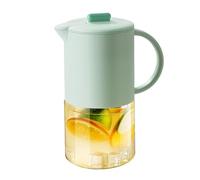 Carafe En Verre Avec Et Couvercle - Cruche En Verre Résistant À La Chaleur 1.5L - Distributeur de Boissons pour Liquides Chauds et Froids Rangement Frigo | Rangement au Réfrigérateur pour Fête et Réce