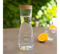 Carafe en verre avec gravure - Carafe à eau 1 litre Personnalisée avec nom ou message et différents designs, va au lave-vaisselle avec couvercle en liège