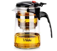 Carafe en verre avec infuseur - Vilde - 600 ml - Verre borosilicate - Système de décharge - 13x9x15 5 cm