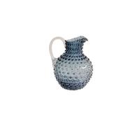Carafe en verre bleu, ronde, 1,5 kg - Chehoma, Diamant - Ø19xH23 cm