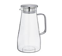 Carafe en verre borosilicate/acier inoxydable, 1,6 l, diamètre 12,5 x 22,5 cm Em