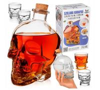 Carafe en verre - crâne 750 ml + 4 verres